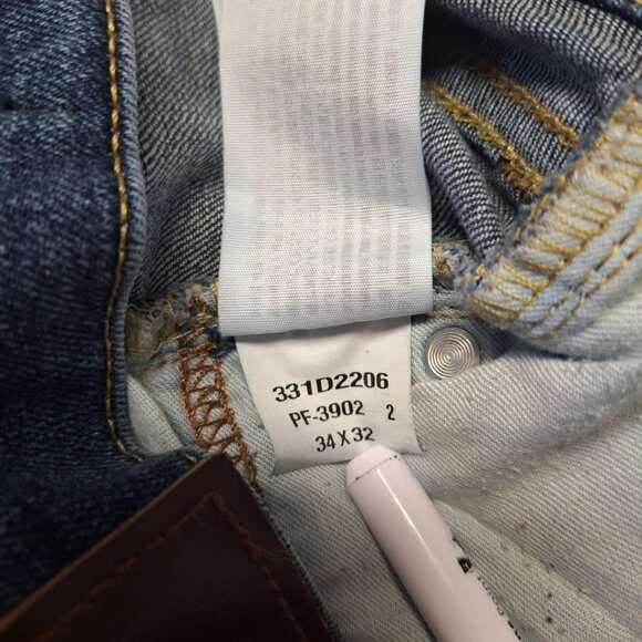 Hollister Slim Straight Epic Flex Denim Blue Jeans Womens 34 x 32 Low Rise - Picture 7 of 8